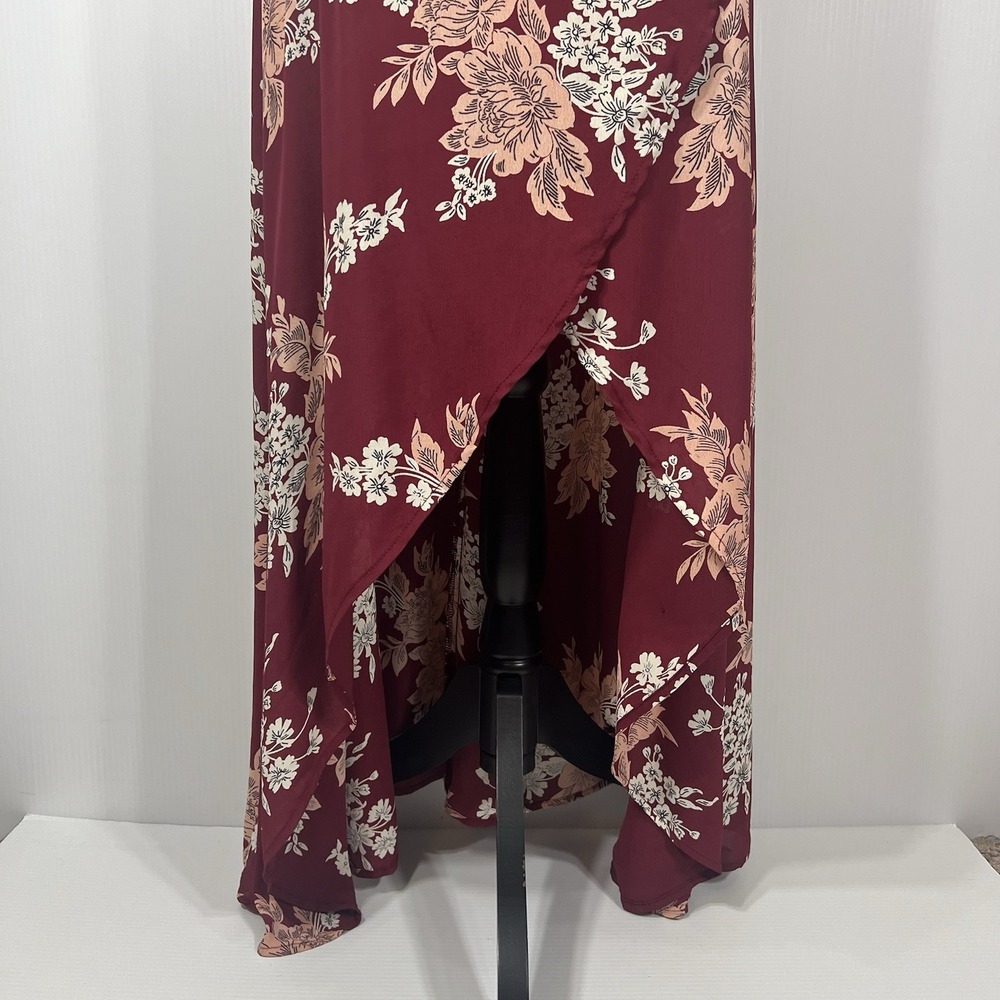Privacy Please Revolve Fillmore Floral Maxi Dress Size Small Red High Low Ruffle - Picture 4 of 8
